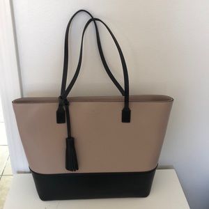 Kate Spade Laurel Way Medium Dally Tote Purse Black Tan Colorblock Handbag